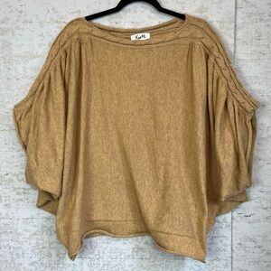 KYE MI Batwing Wool Sweater Golden Camel Oversized Small